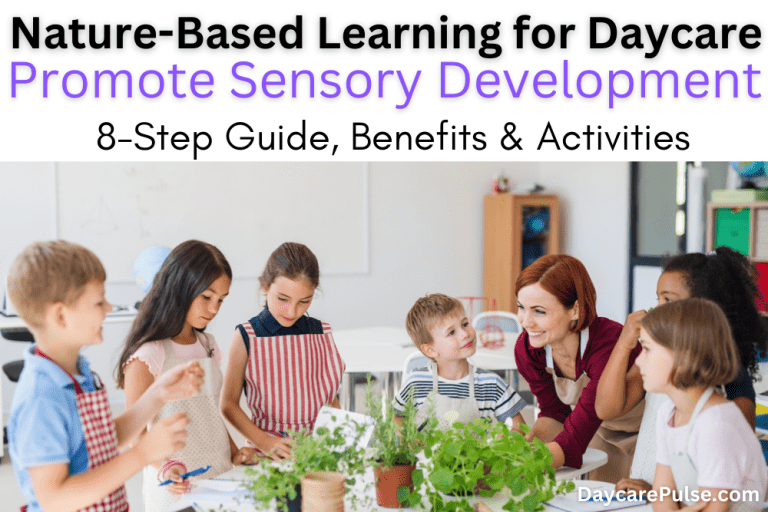 Daycare challenges with engagement and safety are addressed by nature-based learning, enhancing engagement, health, and gaining parental support.