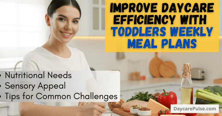 Improve Daycare Efficiency with Toddlers Weekly Meal Plans